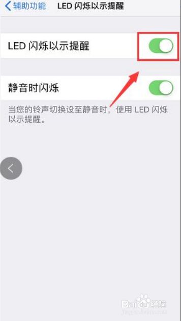 苹果信息闪光灯提示怎么开