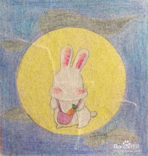 彩铅画教程之月兔