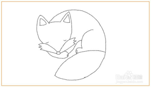 冬眠的狐狸简笔画