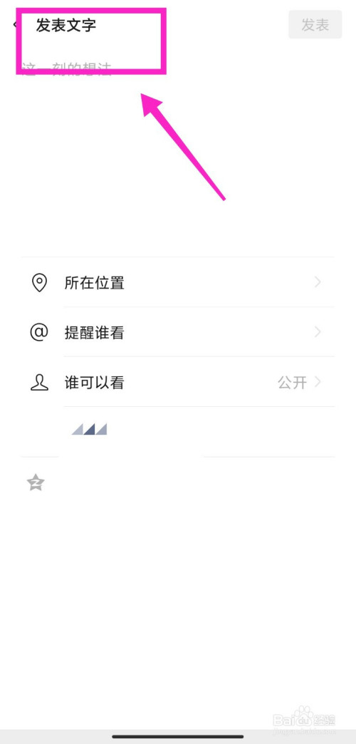 进入到【发表文字】界面.