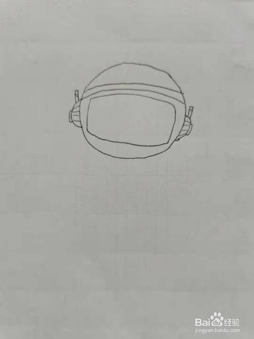 第一步,我们画宇航员的头部轮廓.