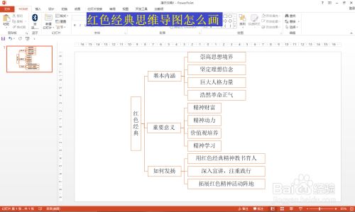 红色经典思维导图怎么画