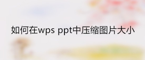 如何在wps ppt中压缩图片大小