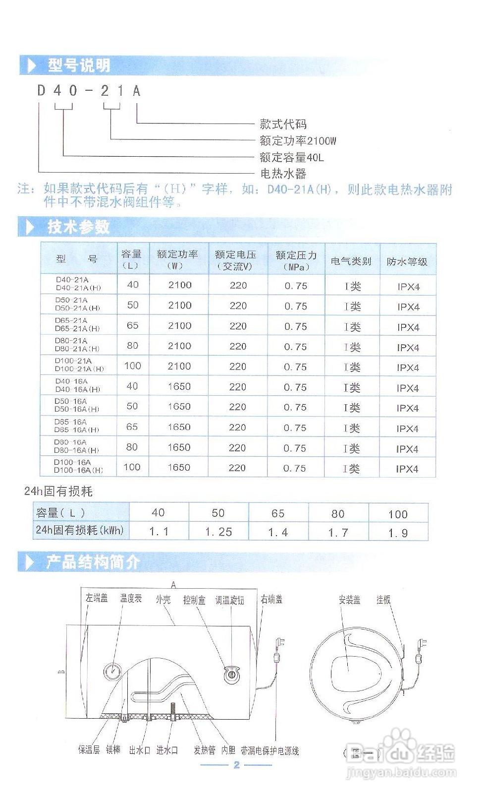 美的d100-16a(h)热水器使用说明书