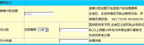 中国银行汽车贷款手续费计算