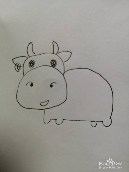 可爱的小牛怎么画