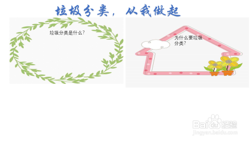 在垃圾分类从我做起的右下方画一个边框,在里面写上为什么要垃圾分类