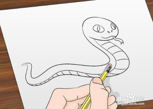 怎么画卡通蛇