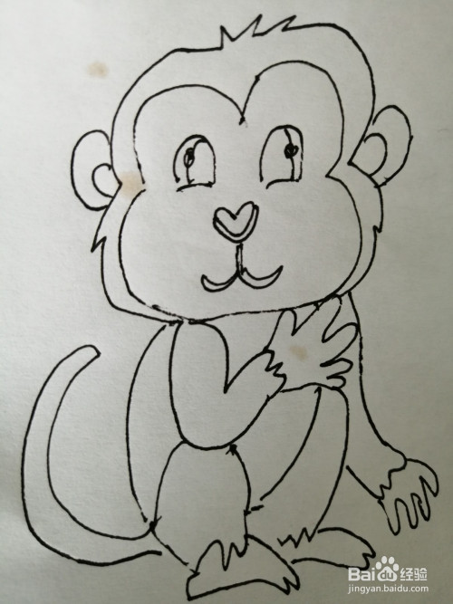 下面,小编和小朋友们一起来分享简笔画可爱的小猴子的画法.