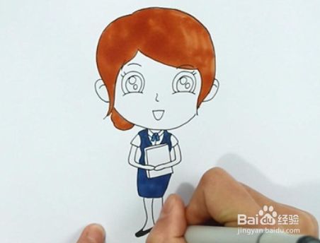 秘书的简笔画怎么画