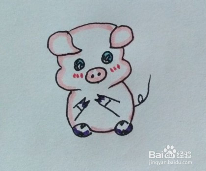 简笔画:一步一步教你画一头小猪