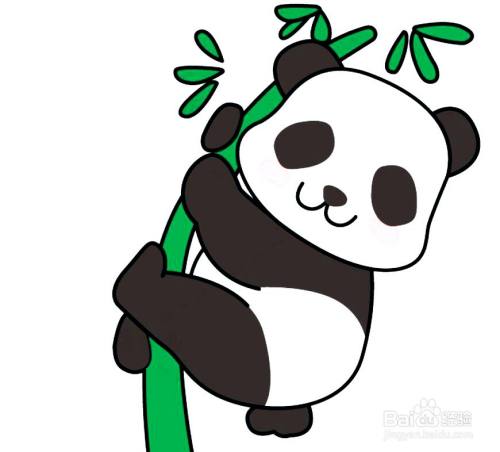 怎么画大熊猫吃竹子的简笔画