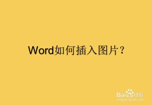 word如何插入图片?