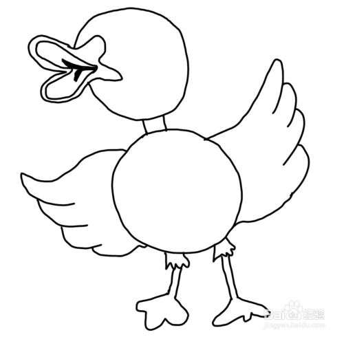 怎么画彩色简笔画动物鸭子