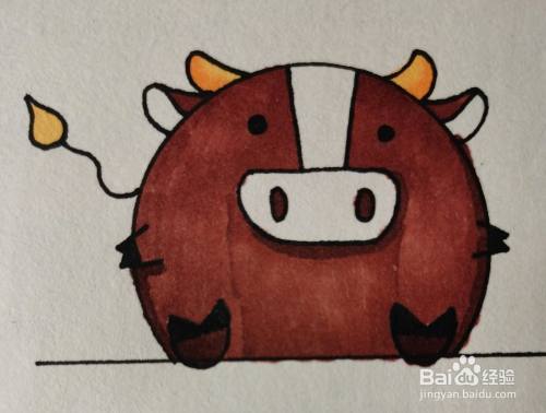 怎样画简笔画—牛