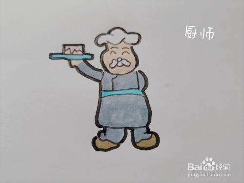 儿童简笔画 怎样画一个厨师