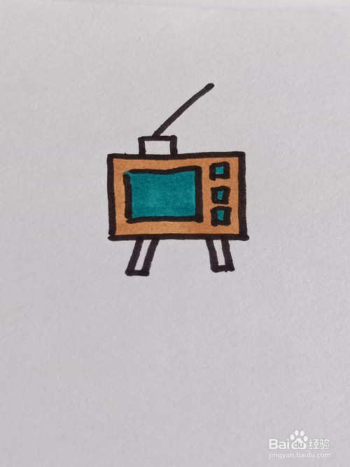 怎样画电视机?
