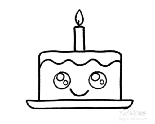 儿童简笔画—如何用彩笔一笔一笔画生日蛋糕