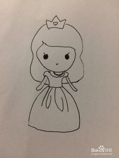 抖音中最简单小公主的简笔画法