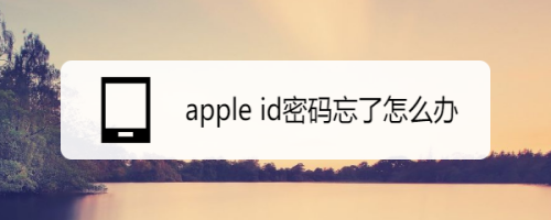 apple02id密码忘了怎么办