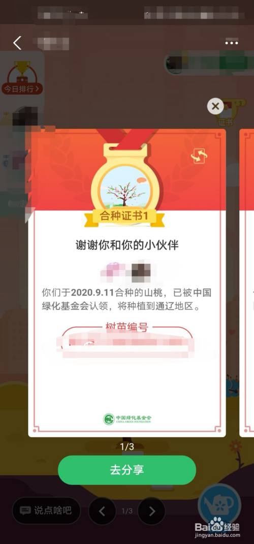 支付宝蚂蚁森林怎么查合种证书