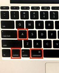 键盘上同时按住 control command a键.