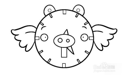 怎么画小猪时钟的简笔画