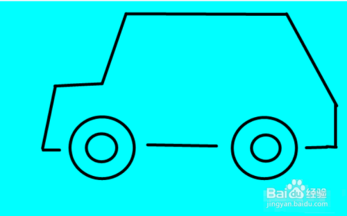 用线段将汽车围起来,形成一个汽车的轮廓.