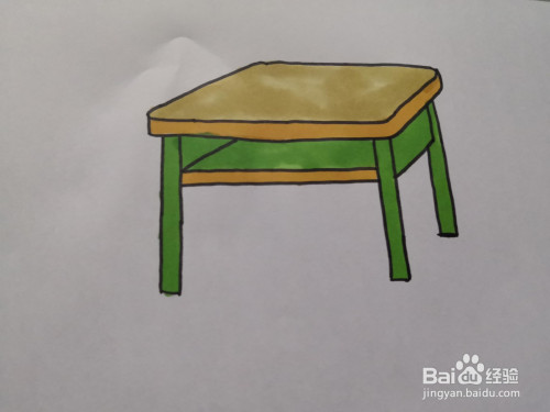如何画一张学生课桌