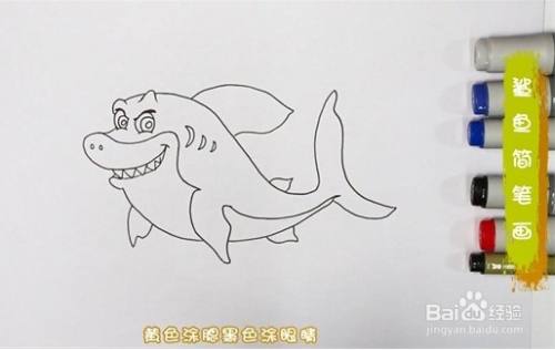 如何画鲨鱼简笔画
