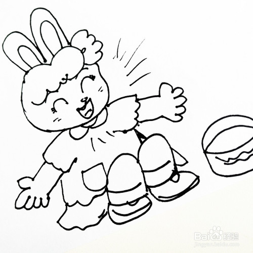 如何来画一位卡通兔子简笔画呢?