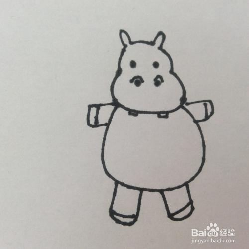 河马的儿童画怎么画呢?