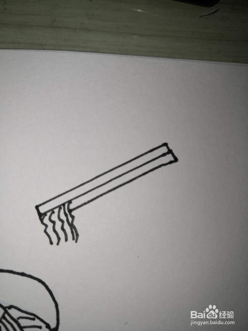 画出一双筷子.