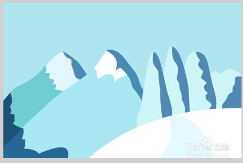 flash绘制雪山的背景图
