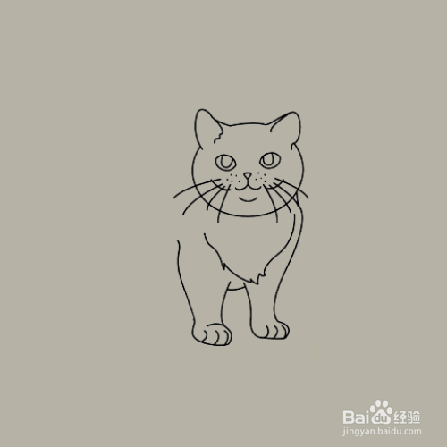 如何手工画胖嘟嘟小猫咪的简笔画?