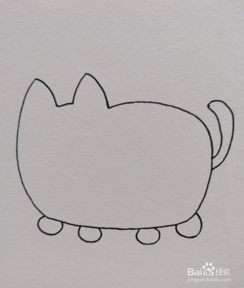 怎样画简笔画—玩毛线团的猫