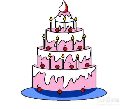 如何画生日蛋糕和蜡烛