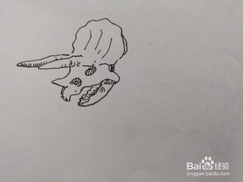 怎么画恐龙化石简笔画