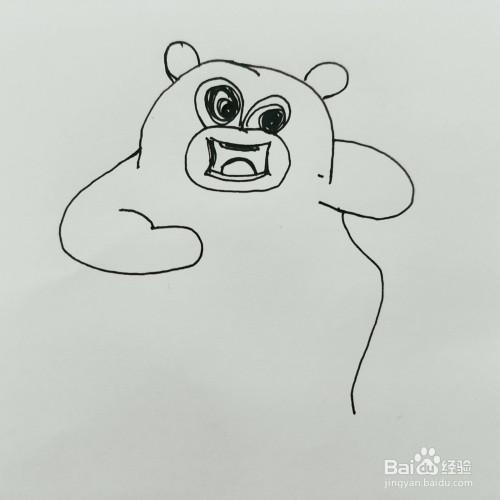 如何来画一只搞怪的熊二简笔画呢?