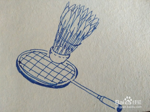 怎么画羽毛球和球拍