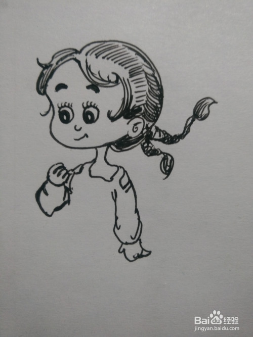 怎么画可爱的卡通小女孩简笔画