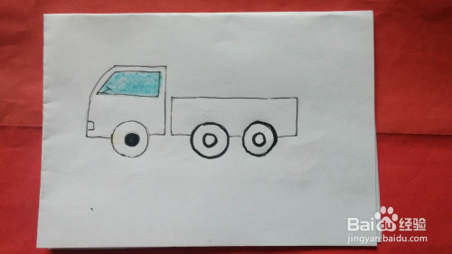 现在画的是一辆小货车,画出车子的车斗.