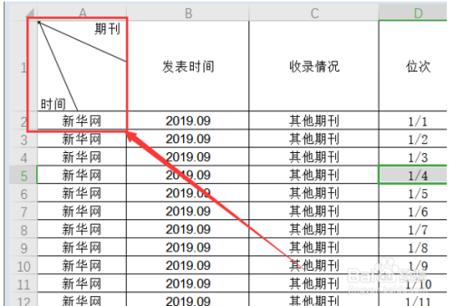 如何在excel表格中制作三栏表头