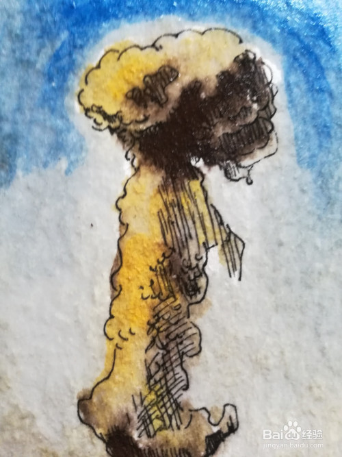 蘑菇云爆发简笔画