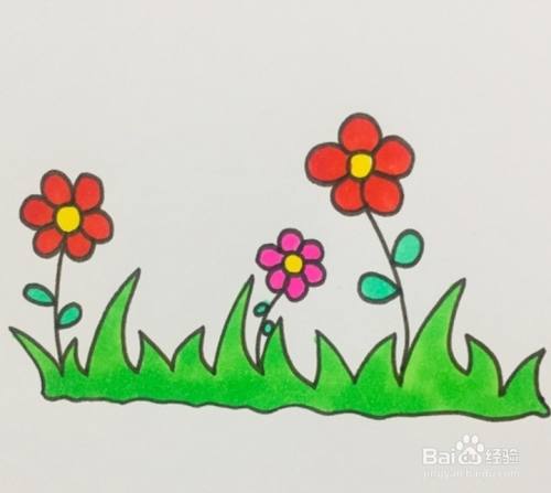 怎么画小花小草简笔画