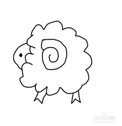 怎么画彩色简笔画动物小绵羊