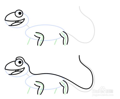 如何画卡通蜥蜴