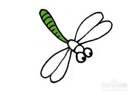 儿童彩色简笔画-飞舞的小蜻蜓的简笔画法