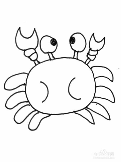 简笔画小螃蟹绘画教程