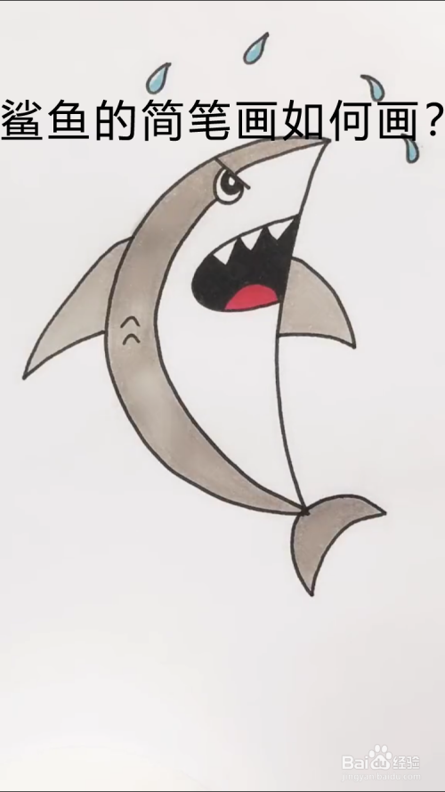 鲨鱼的简笔画如何画?